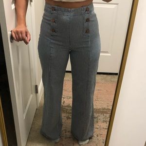 High waisted bell bottom jeans